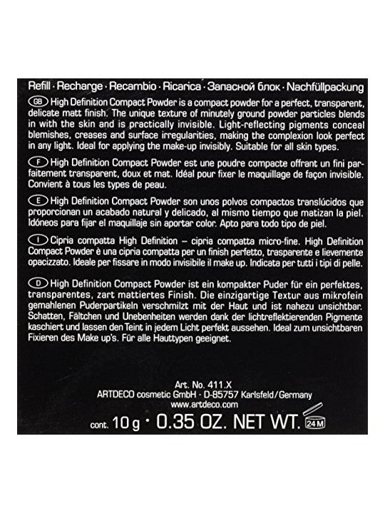 Artdeco HIGH DEFINITION ricarica per cipria compatta 2avorio chiaro donna