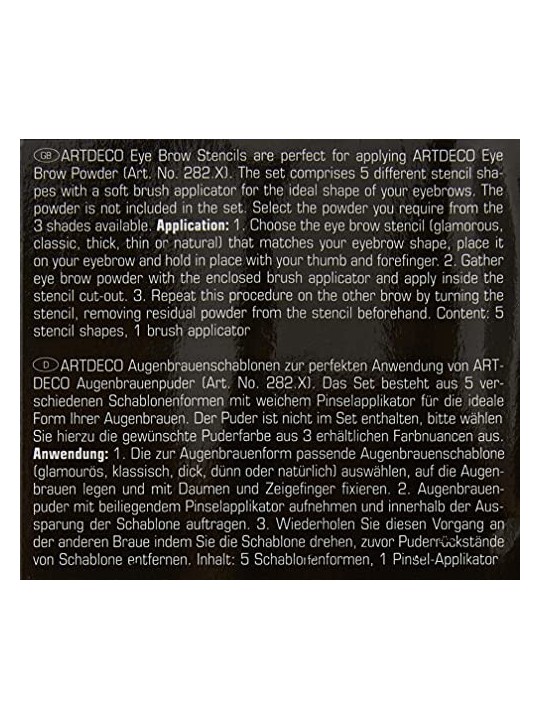 Stencil per sopracciglia Artdeco con pennello