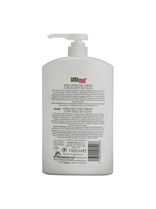 Sebamed EMULSIN SIN JABN gel de bao con aceite de oliva 1000ml unisex