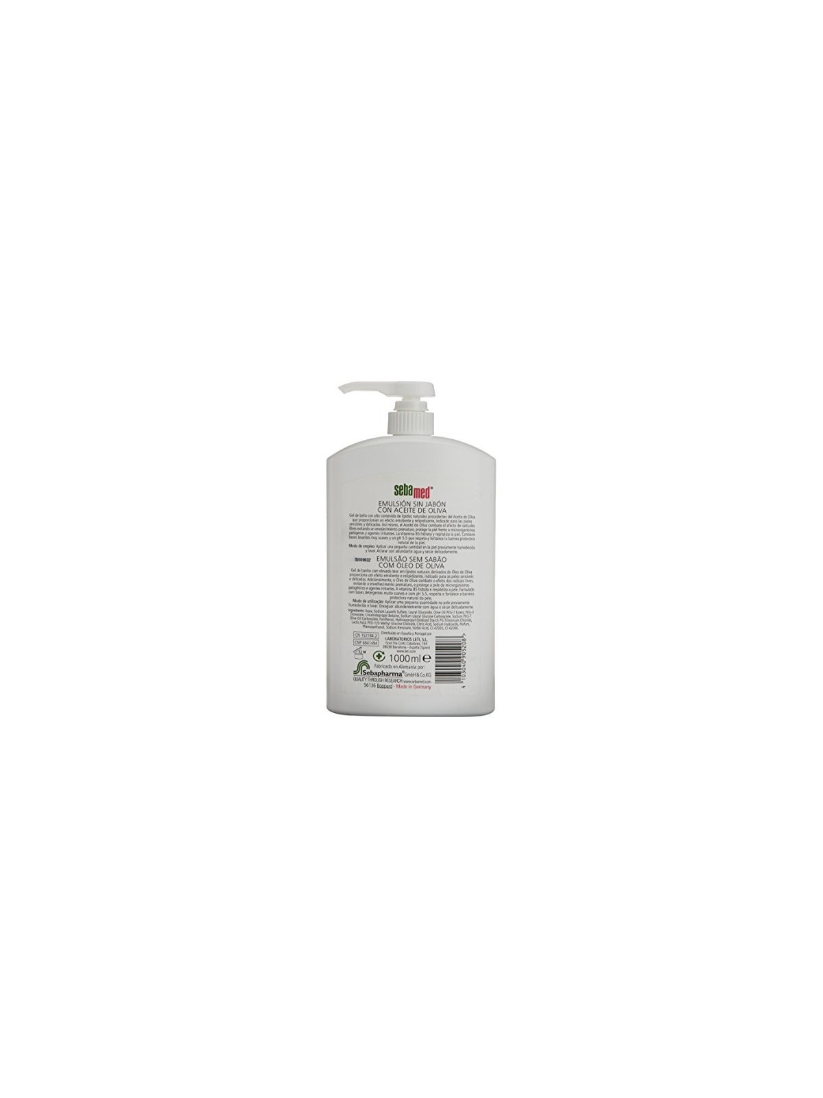 Sebamed EMULSIN SIN JABN gel de bao con aceite de oliva 1000ml unisex