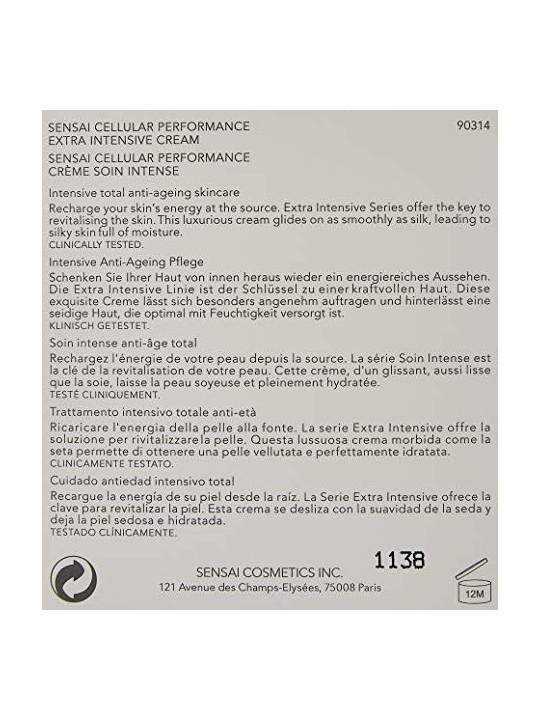 Crema Sensai Cellular Performance Extra Intensive - Crema viso rassodante e illuminante donna 40ml
