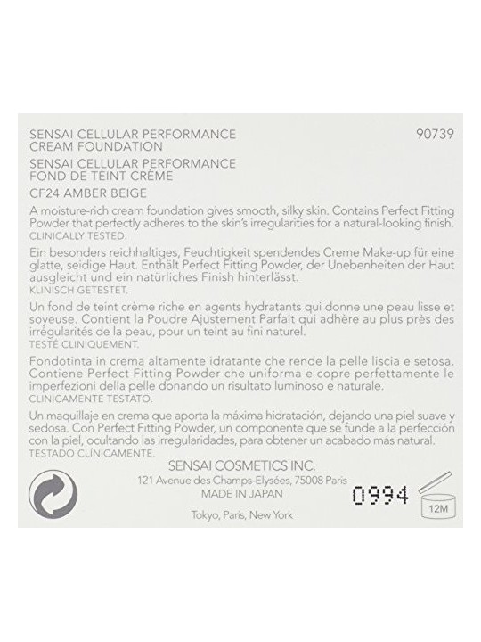 Fondotinta crema Sensai SENSAI CP SPF15 CF24, beige ambrato