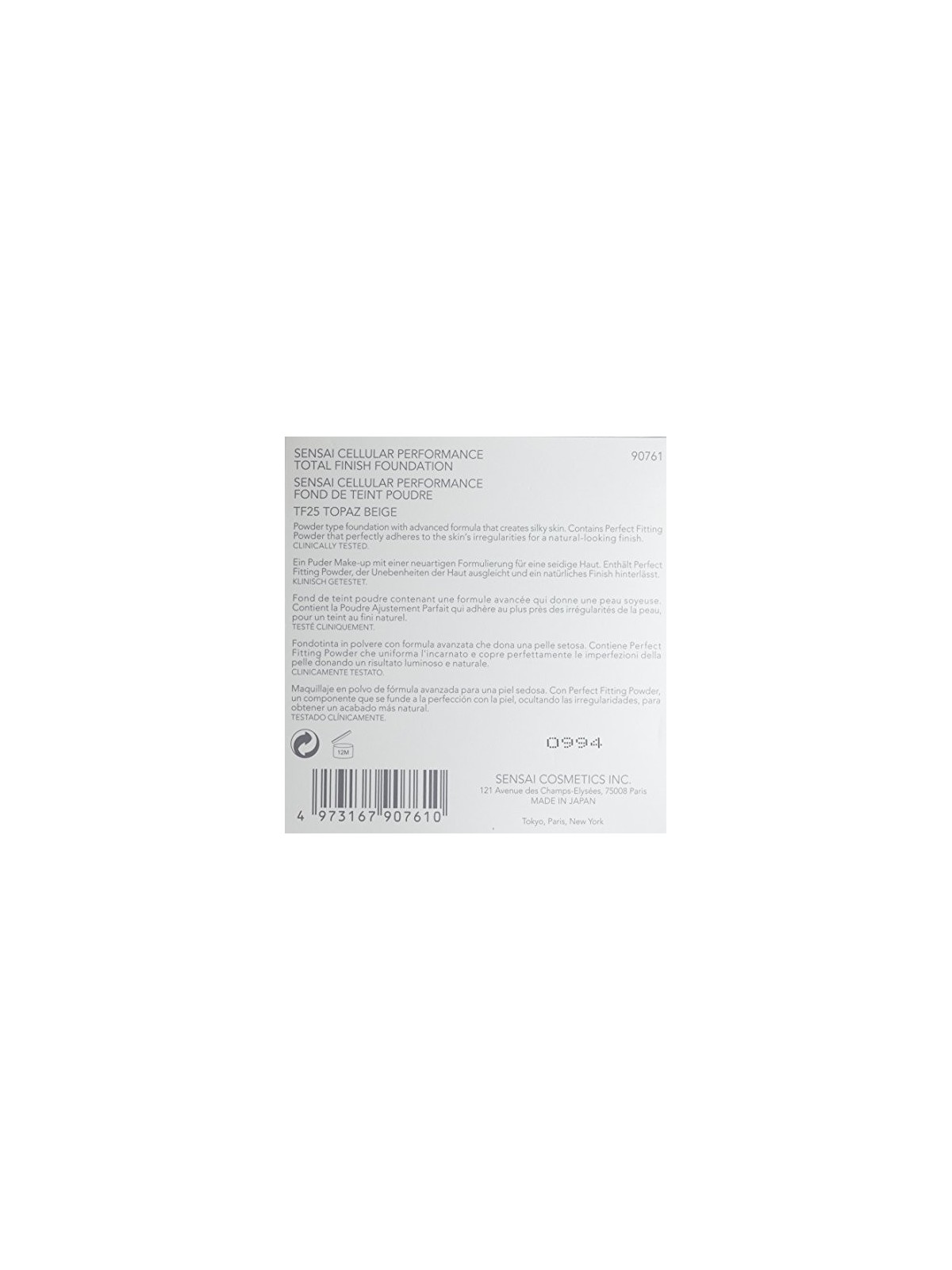 Sensai Cellular Performance Anti Ageing Foundation TF25 Donna