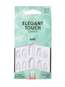 Unghie Elegant Touch TOTALLY BARE ovali con colla 48 unit donna