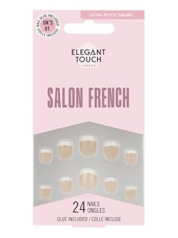 Unghie Elegant Touch FRENCH nude quadrata 144XS 24 unitï¿½ï¿½