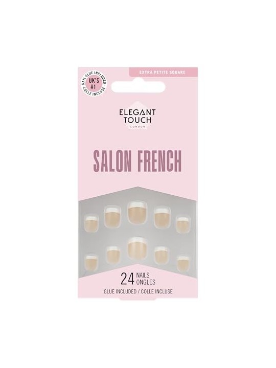 Unghie Elegant Touch FRENCH nude quadrata 144XS 24 unitï¿½ï¿½