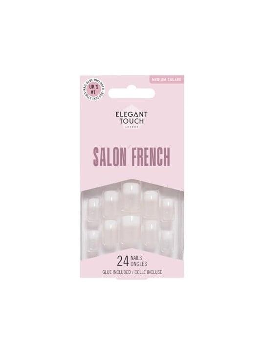 Unghie Elegant Touch FRENCH rosa quadrata 103M 24 unitï¿½ï¿½