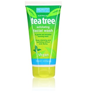 Beauty Formulas Tea Tree Detergente Esfoliante per il Viso Gel detergente esfoliante donna 150ml