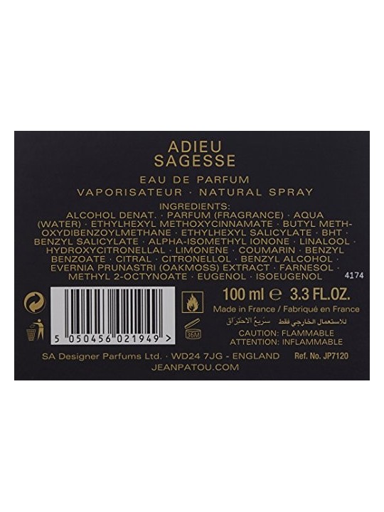 Jean Patou Collezione Hï¿½ï¿½ritage Adieu Sagesse EDP 100ml