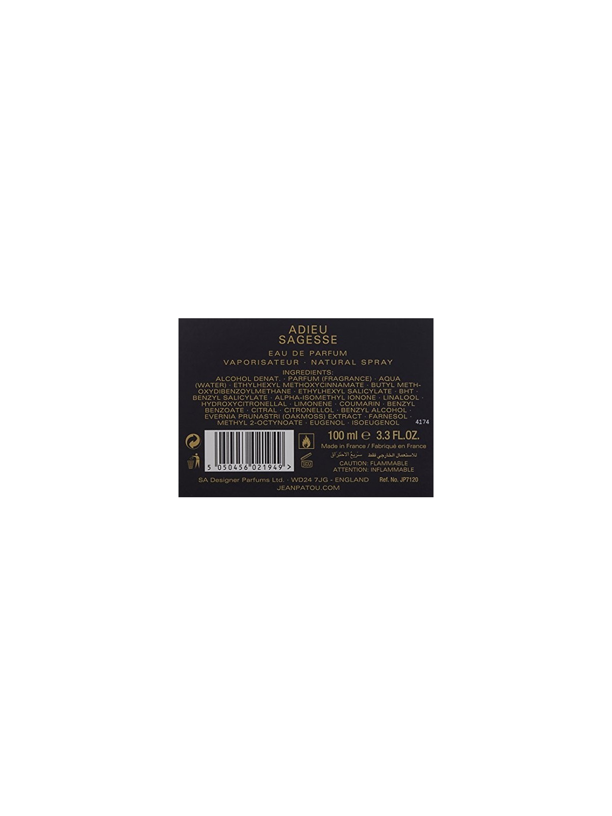 Jean Patou Collezione Hï¿½ï¿½ritage Adieu Sagesse EDP 100ml
