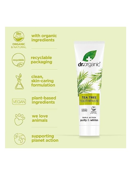 Pasta dentifricia al tea tree Dr Organic BIOACTIVE ORGANIC