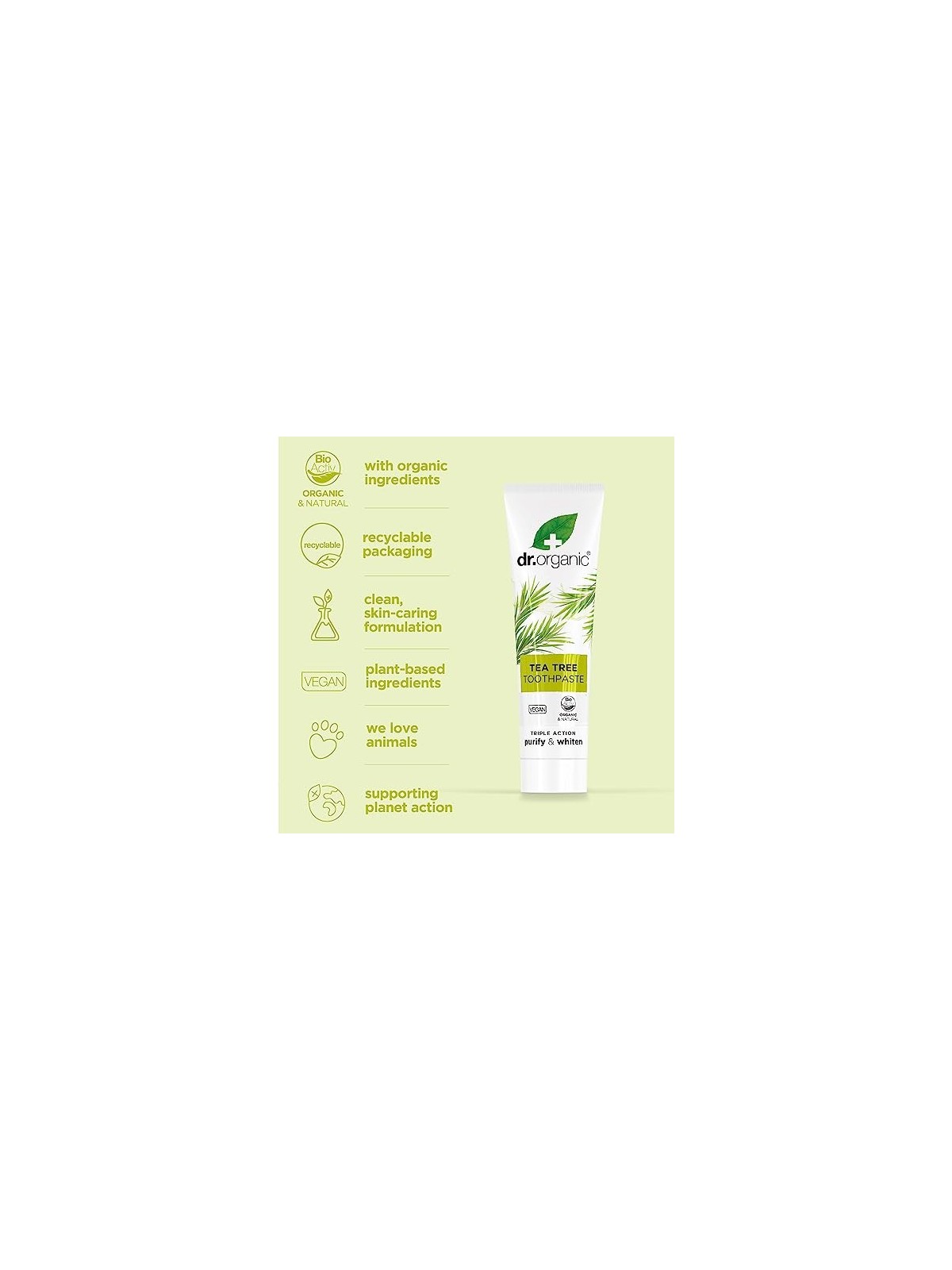 Pasta dentifricia al tea tree Dr Organic BIOACTIVE ORGANIC