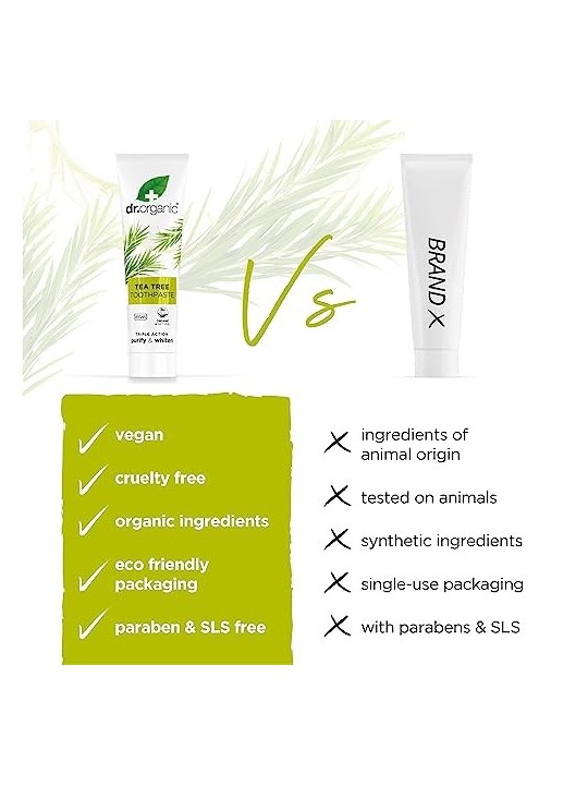 Pasta dentifricia al tea tree Dr Organic BIOACTIVE ORGANIC