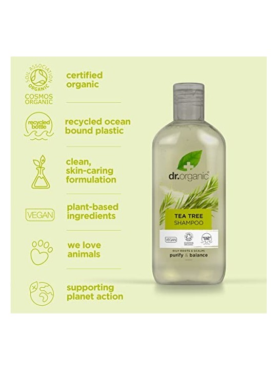 Dr Organic BIOACTIVE ORGANICO shampoo albero del t 265ml unisex Dr. Organic www.essenzetotalstyle.com 
