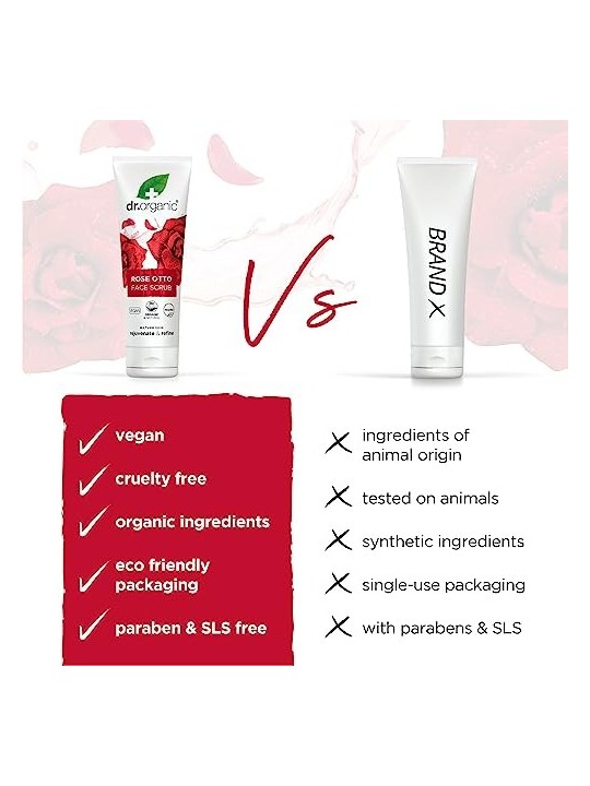 Esfoliante viso Dr Organic ROSA DI DAMASCO 125ml