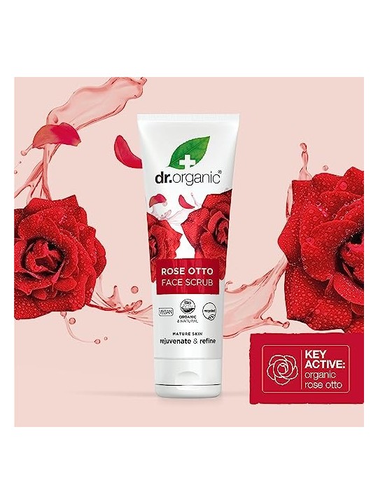 Esfoliante viso Dr Organic ROSA DI DAMASCO 125ml