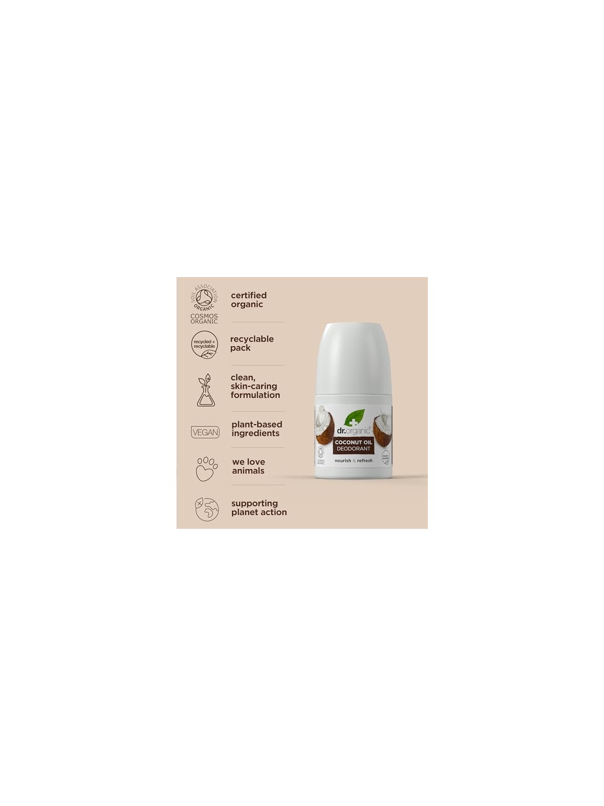 Deodorante Olio di Cocco Vergine Biologico 50ml Unisex