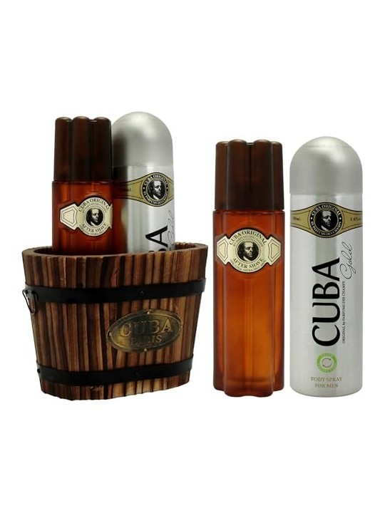 Cuba Cofanetto regalo Cuba Gold Dopobarba 100 ml e deospray Cuba Gold 200 ml uomo 100ml