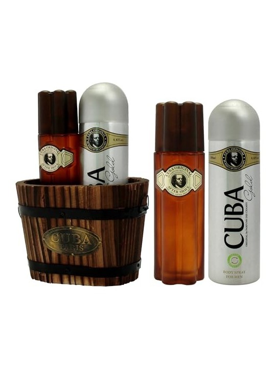 Cuba Cofanetto regalo Cuba Gold Dopobarba 100 ml e deospray Cuba Gold 200 ml uomo 100ml