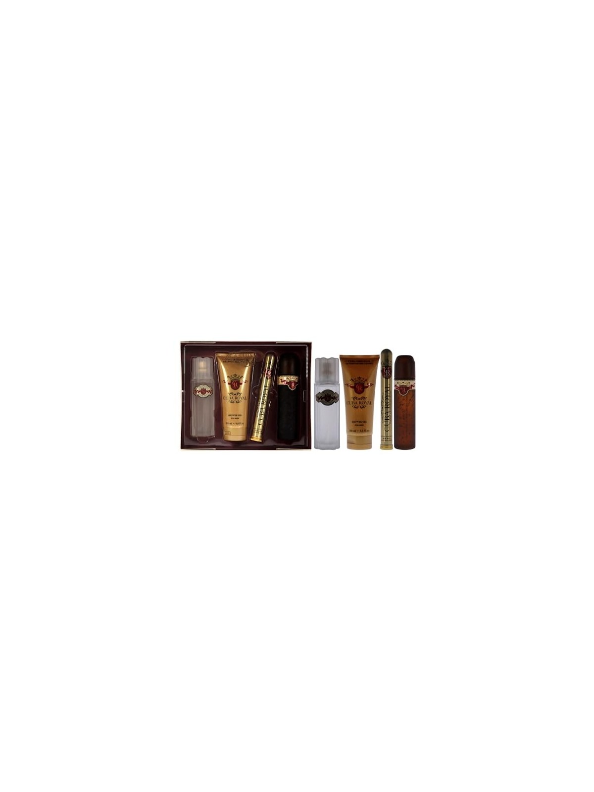 Cuba Royal Gift Set eau de toilette 100 ml dopobarba 100 ml gel doccia 200 ml e miniatura eau de toilette 35 ml uomo 100ml