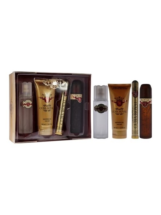 Cuba Royal Gift Set eau de toilette 100 ml dopobarba 100 ml gel doccia 200 ml e miniatura eau de toilette 35 ml uomo 100ml