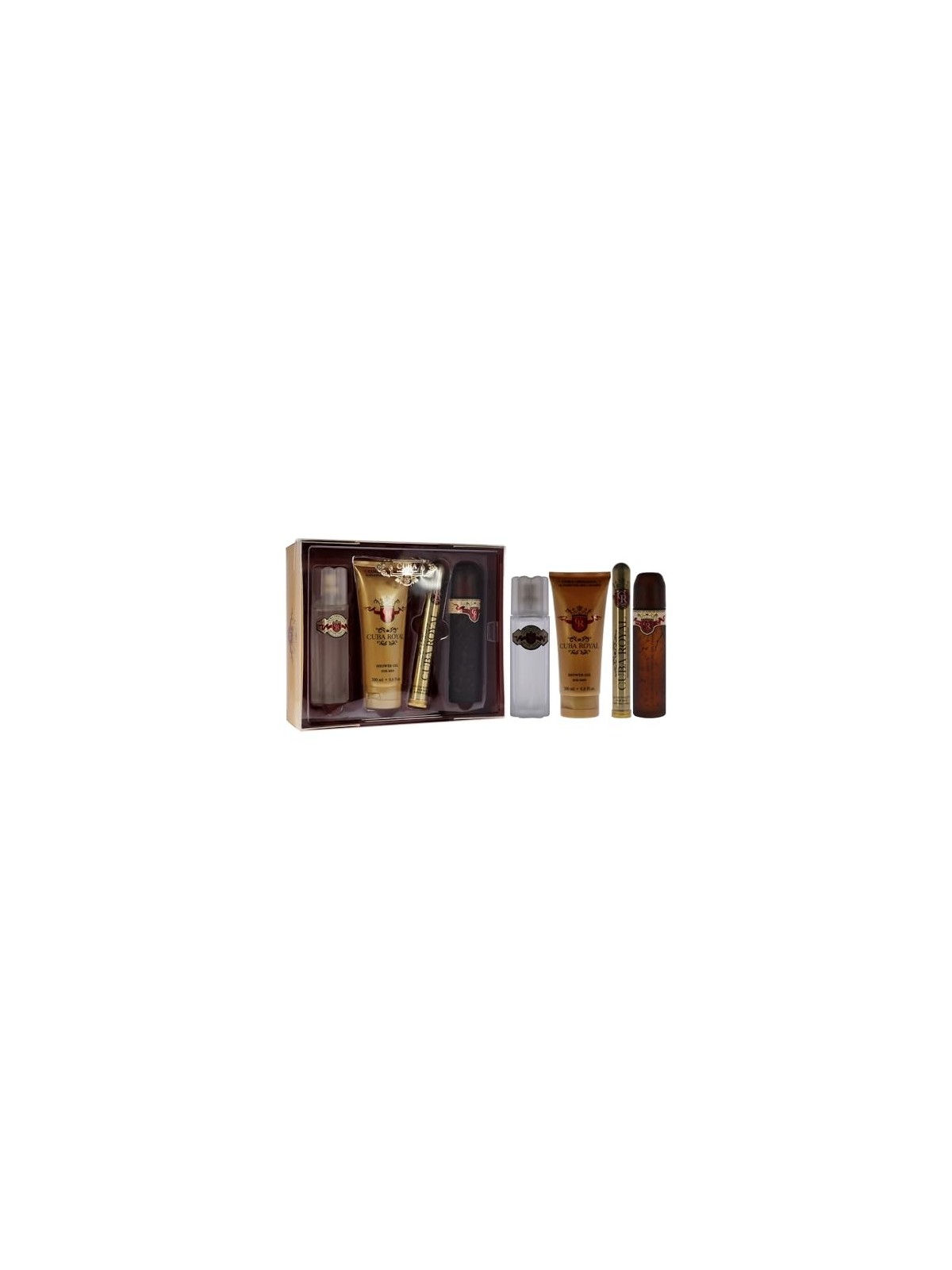 Cuba Royal Gift Set eau de toilette 100 ml dopobarba 100 ml gel doccia 200 ml e miniatura eau de toilette 35 ml uomo 100ml