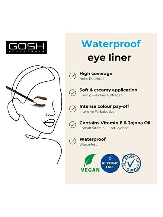 Gosh VELVET TOUCH eyeliner impermeabile veramente marrone donna