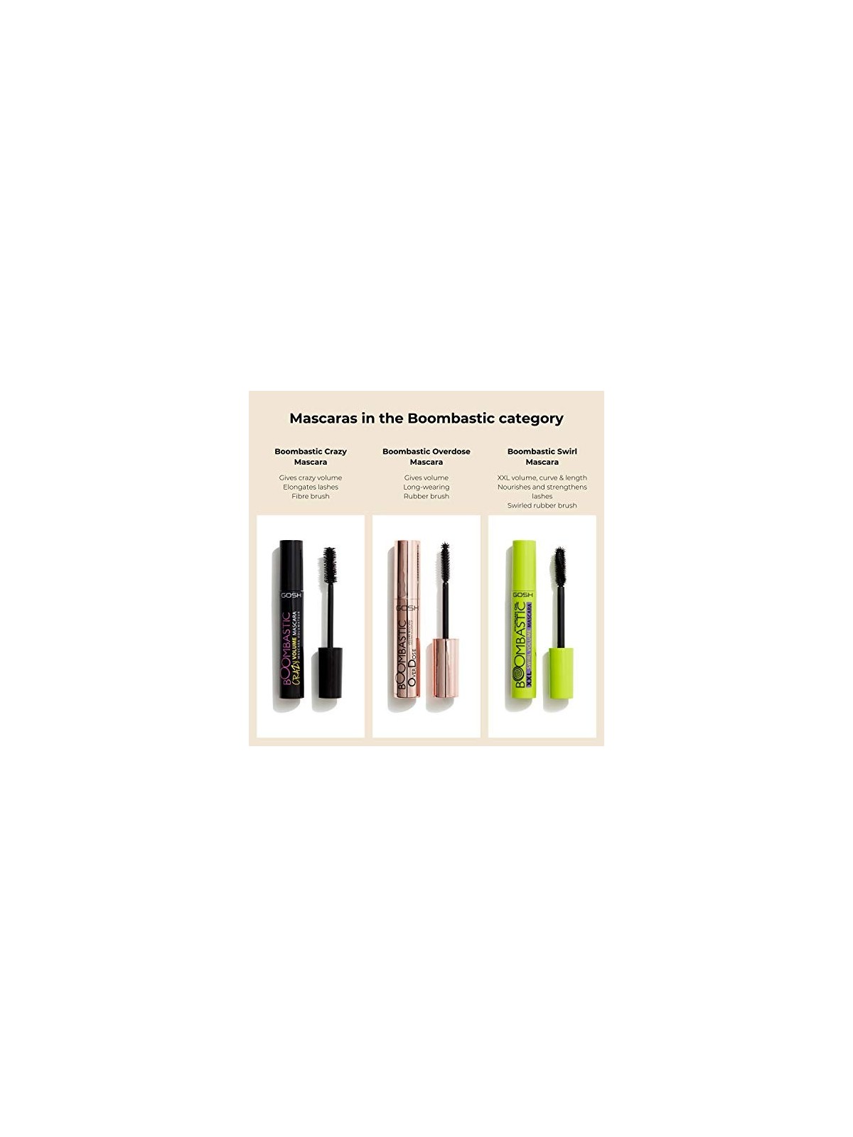 Mascara Gosh Boombastic XXL Volume 13ml Nero