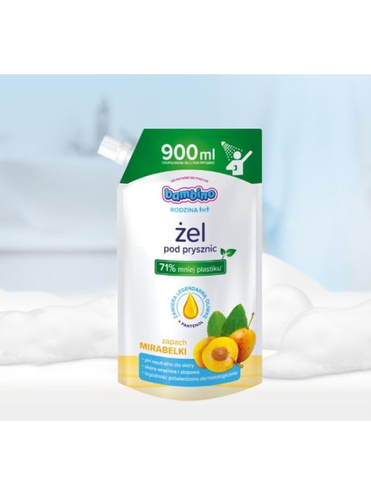 Gel doccia iperdelicato al profumo di mirabelle REFILL BAMBINO Famiglia 900ml