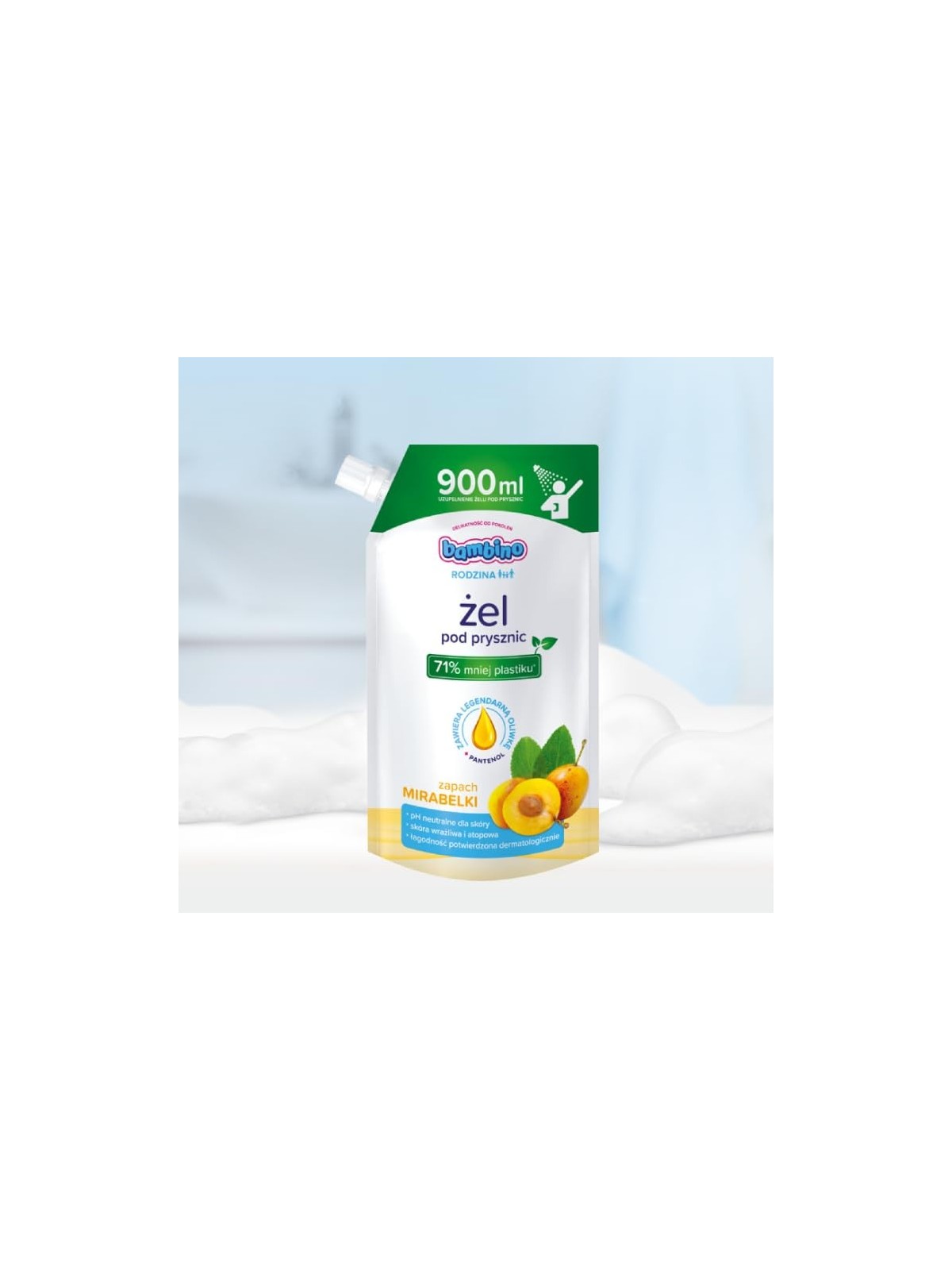Gel doccia iperdelicato al profumo di mirabelle REFILL BAMBINO Famiglia 900ml