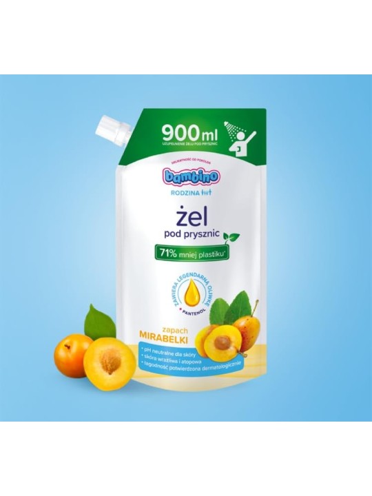 Gel doccia iperdelicato al profumo di mirabelle REFILL BAMBINO Famiglia 900ml
