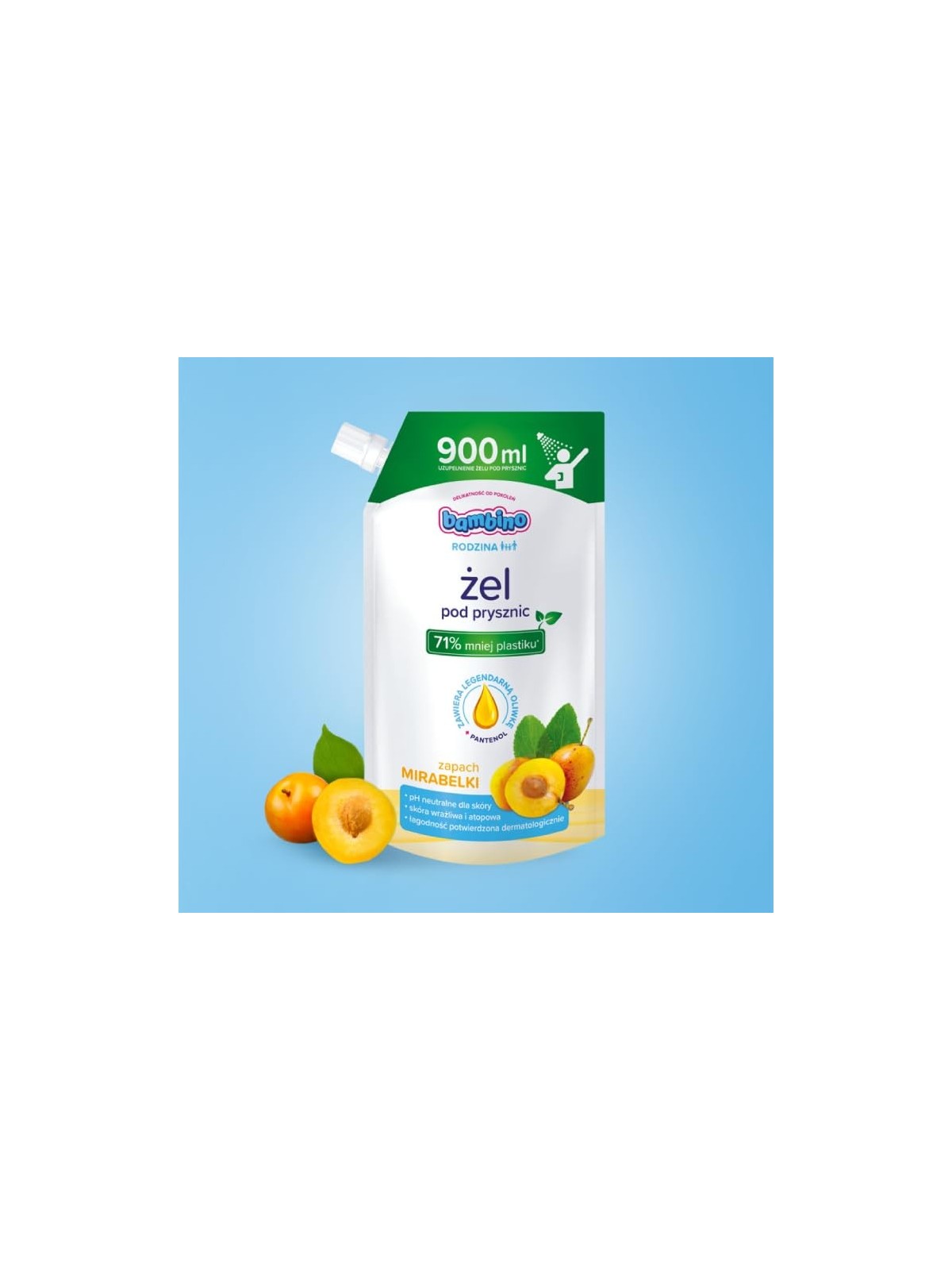 Gel doccia iperdelicato al profumo di mirabelle REFILL BAMBINO Famiglia 900ml