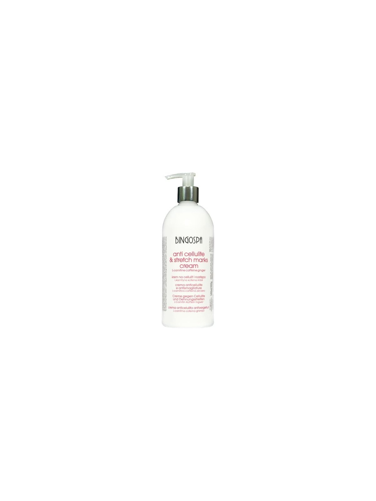 Anti-Cellulite and Stretch Marks Cream with L-Carnitine, Caffeine, and Ginger 500ml