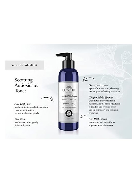 CLOCHEE Tonico lenitivo antiossidante Estratto di foglie di t verde e ginkgo 250ml