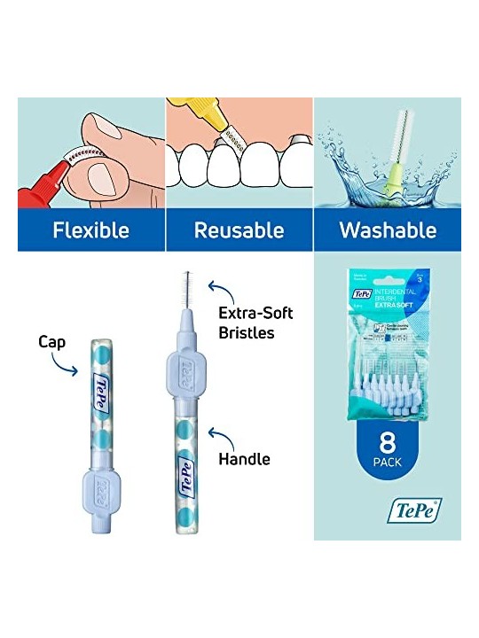 TePe Scovolino interdentale Extra Soft 06 mm blu 8 pz