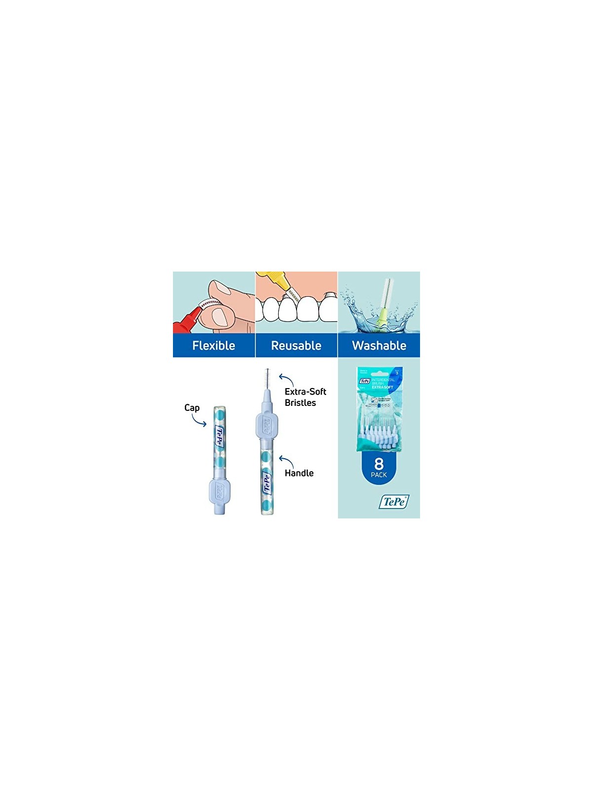 TePe Scovolino interdentale Extra Soft 06 mm blu 8 pz