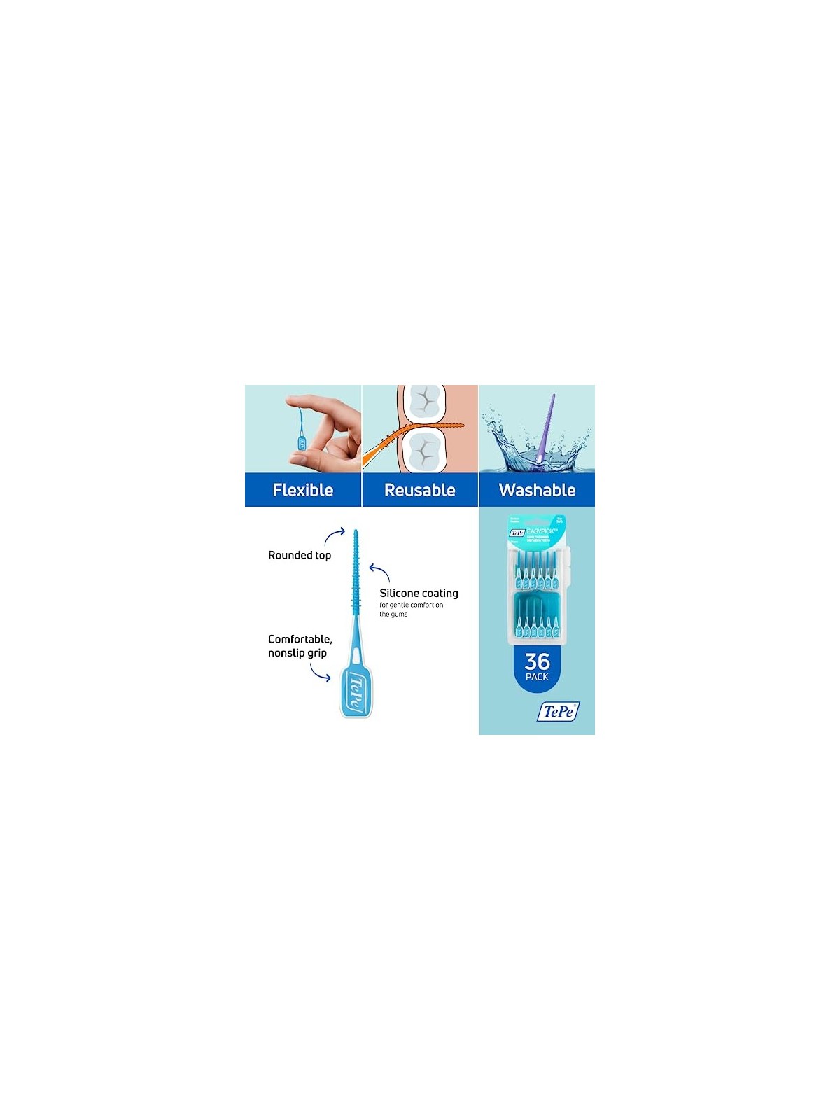 TEPE EasyPick Spazzolinistuzzicadenti interdentali con custodia ML Blu 36pz