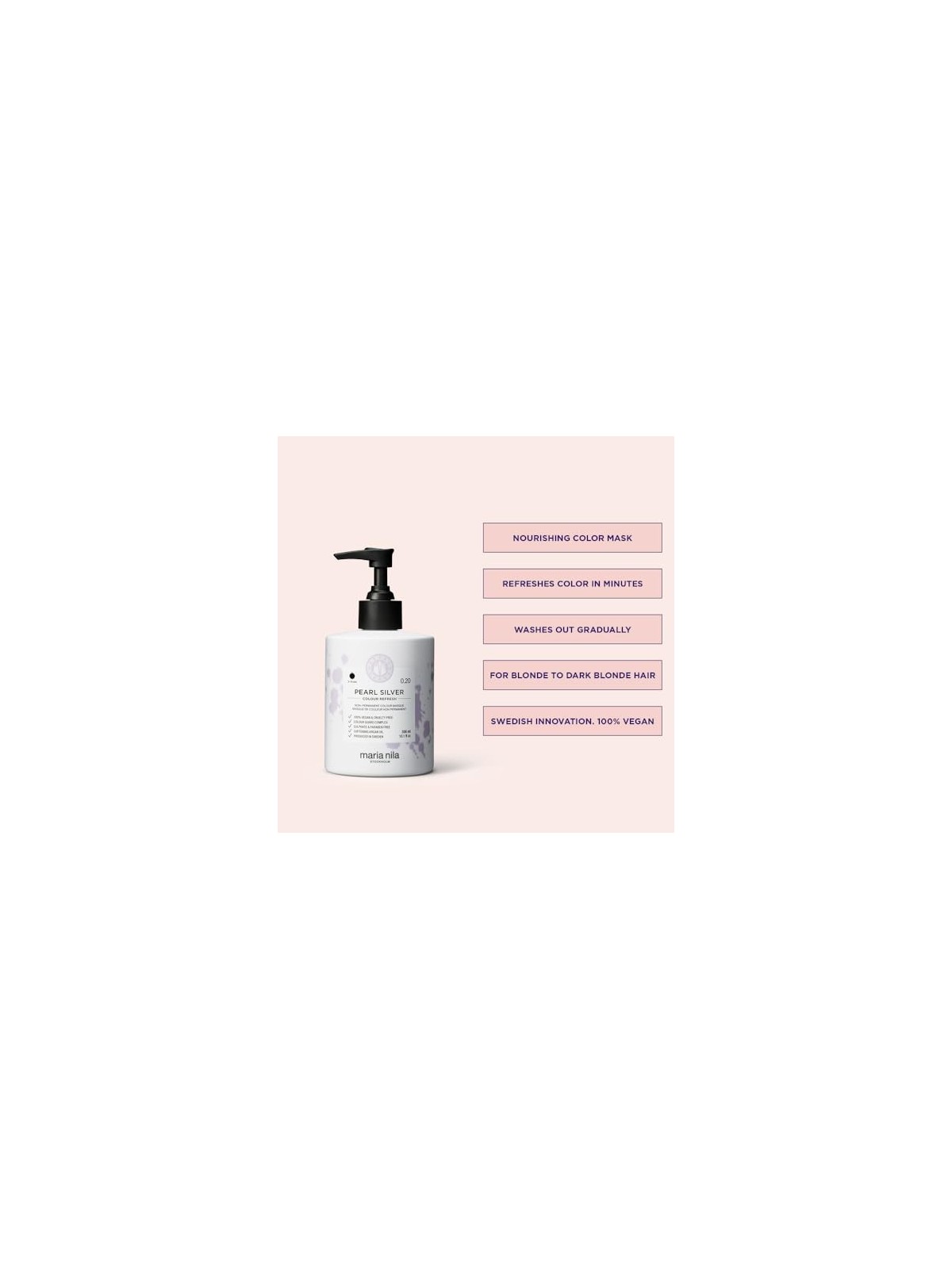 Maschera Colore Non Permanente Maria Nila 300ml 0.20 Pearl Silver
