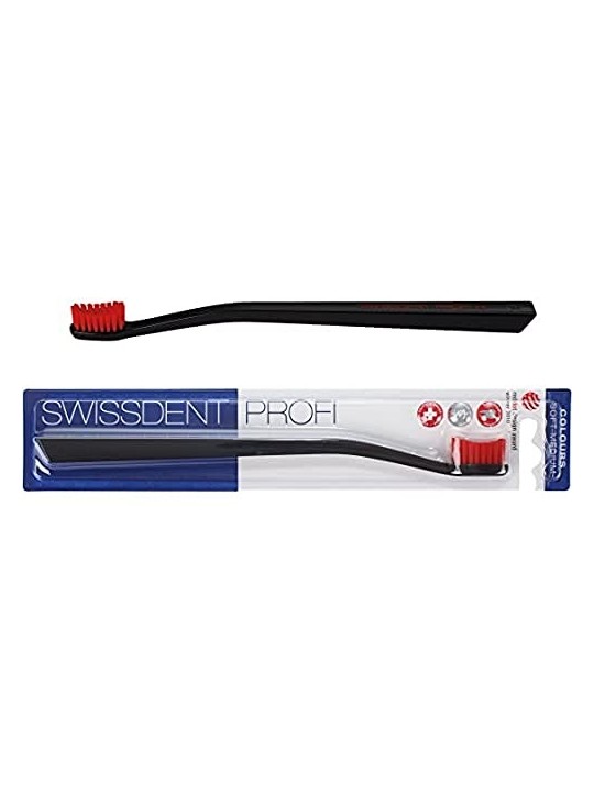 Spazzolino Swissdent COLOURS CLASSIC nero e rosso 1 unit unisex