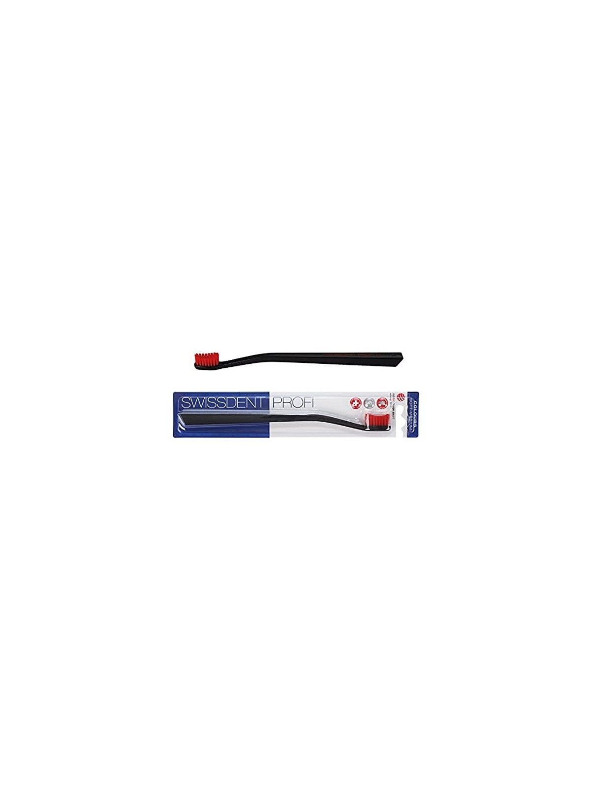 Spazzolino Swissdent COLOURS CLASSIC nero e rosso 1 unit unisex