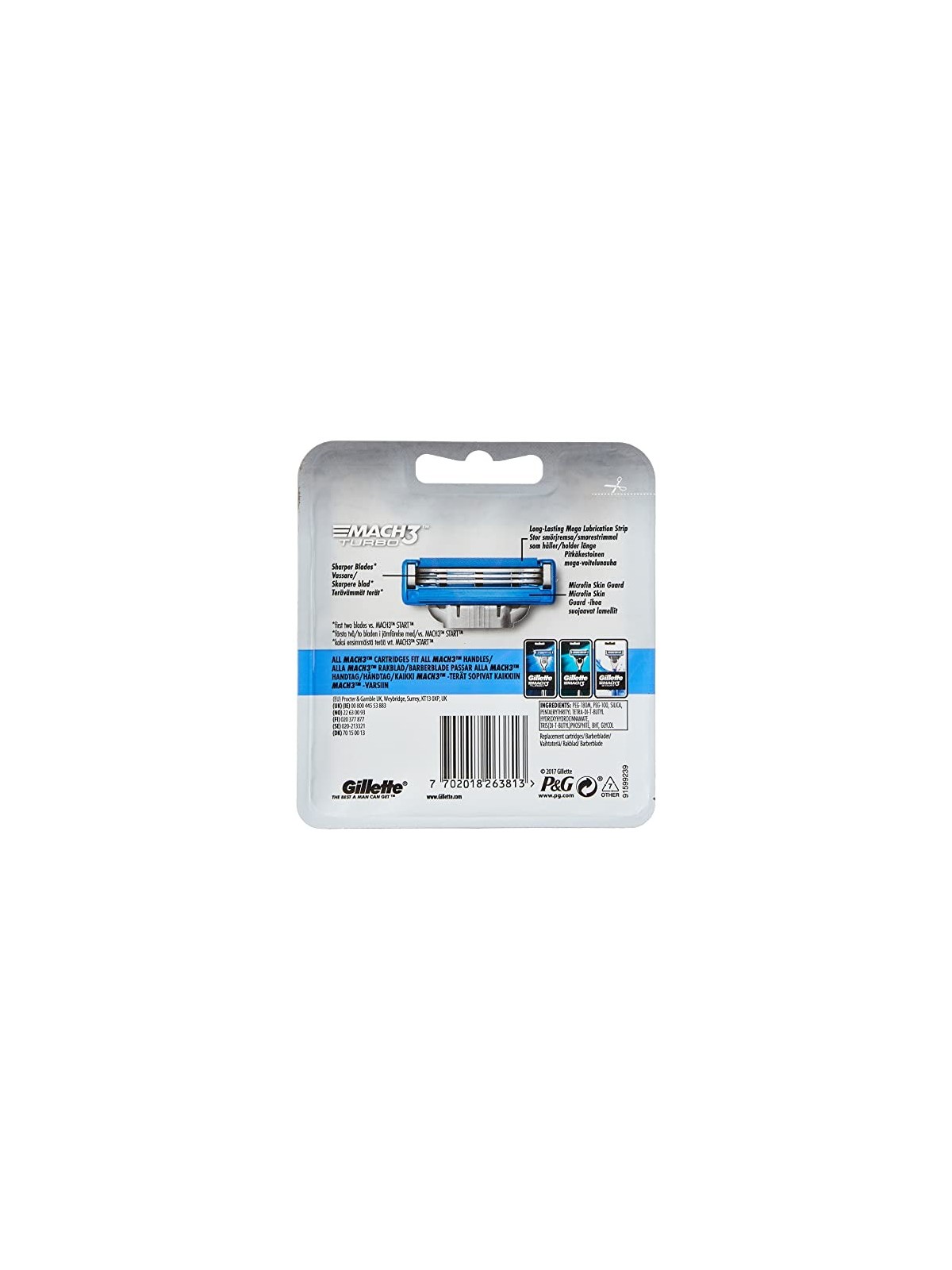 Gillette Mach 3 Turbo Spare Head 4 units