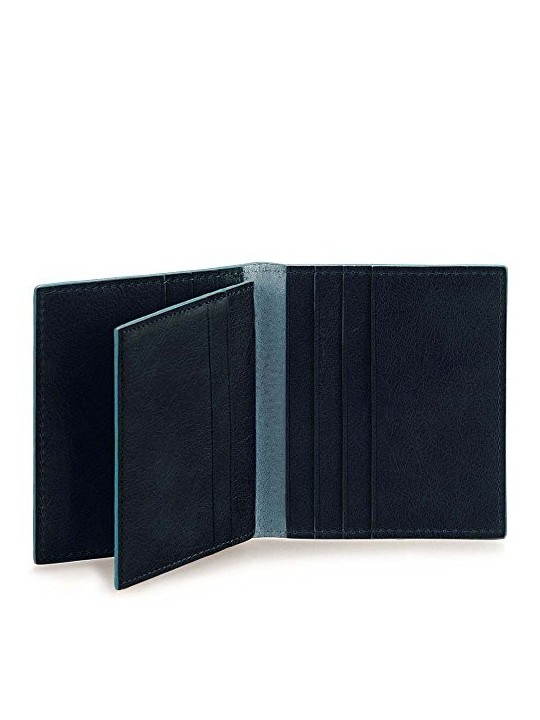 Piquadro Blue Square Polyester Card Holder Authentic Blue Unisex