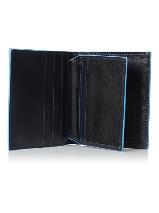 Piquadro Blue Square Polyester Card Holder Authentic Blue Unisex