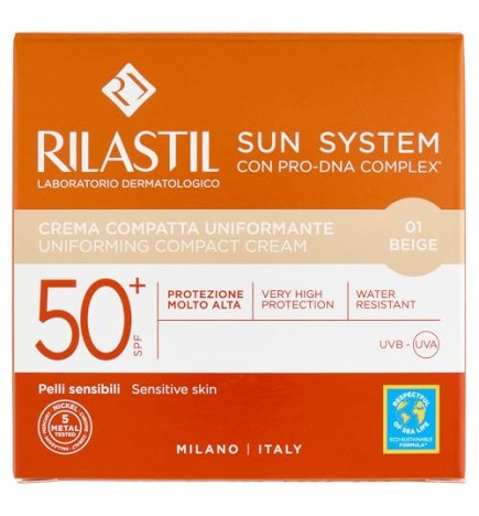 Rilastil SUN SYSTEM SPF50 crema compatta beige 10 gr donna