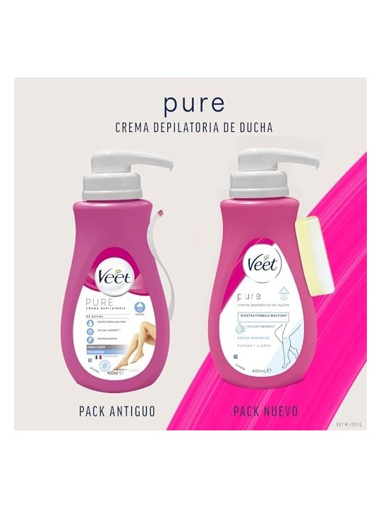 Veet PURE SHOWER Sensitive Skin Depilatory Cream 400ml Women
