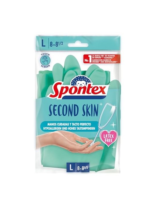 SPONTEX Guanti Second Skin Taglia L Unisex