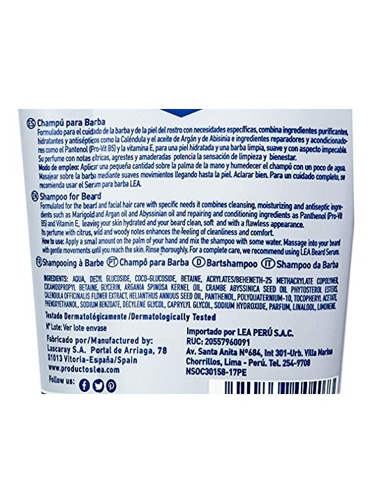 Lea shampoo uomo per barba 100ml uomo