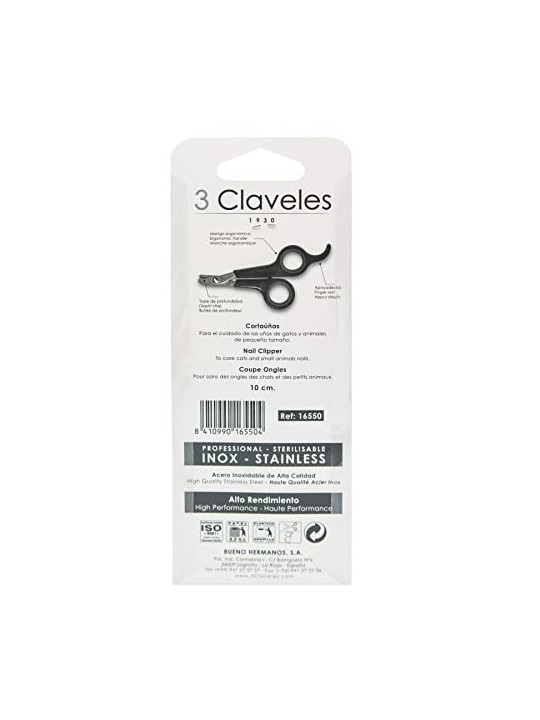 3 Claveles Cat Nail Clipper with Finger Support