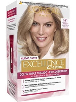L'Orï¿½ï¿½al Paris EXCELLENCE Crema tinta 91 biondo chiaro cenere chiaro
