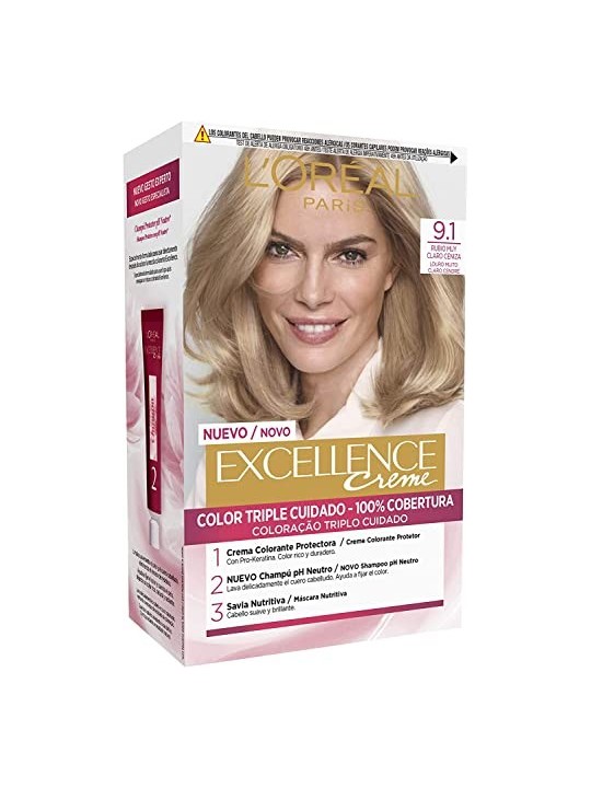 L'Orï¿½ï¿½al Paris EXCELLENCE Crema tinta 91 biondo chiaro cenere chiaro